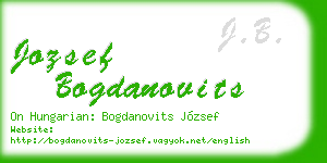 jozsef bogdanovits business card